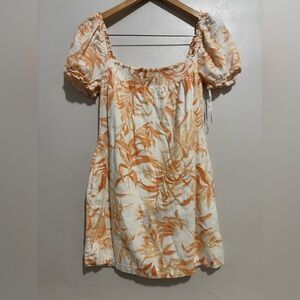 American Eagle Outfitters Orange Floral Midi Dress